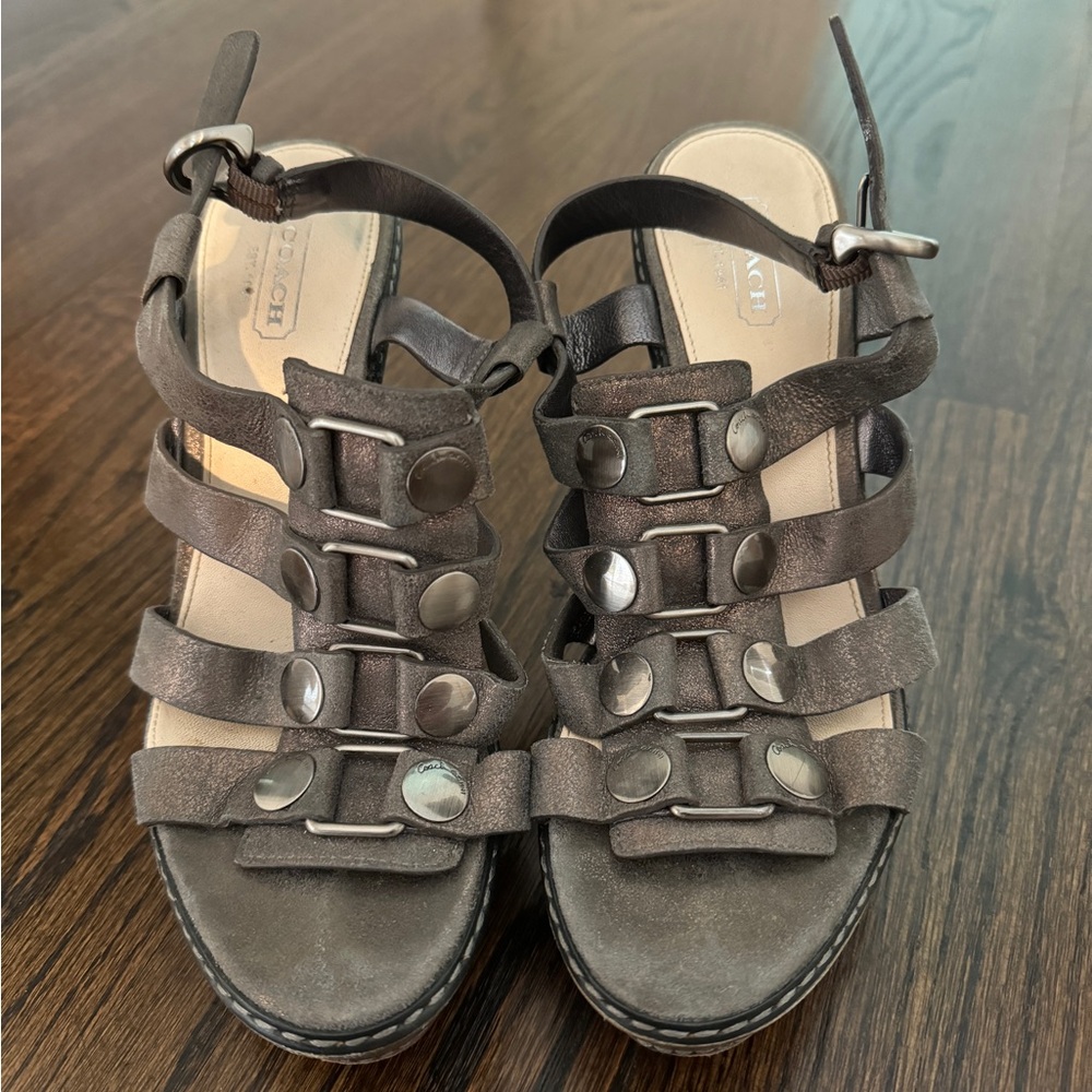 Coach wedge sandals size 7